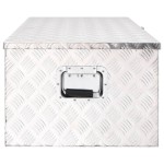 vidaXL Storage Box Silver 100x55x37 cm Aluminium Storage Chest Blanket Box
